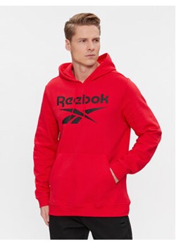 Reebok Bluza Identity Fleece Stacked Logo Pullover Hoodie IM3281 Czerwony ze sklepu MODIVO w kategorii Bluzy męskie - zdjęcie 169800263