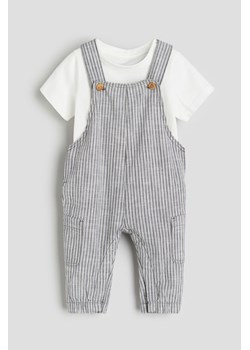 H & M - Bawełniany komplet 2-częściowy - Szary ze sklepu H&M w kategorii Komplety niemowlęce - zdjęcie 169800932