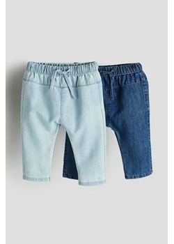 H & M - Dżinsy Tapered Leg 2-pak - Niebieski ze sklepu H&M w kategorii Spodnie i półśpiochy - zdjęcie 169800970