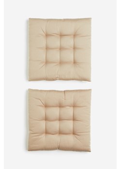 H & M - Bawełniana poduszka na krzesło 2-pak - Brązowy ze sklepu H&M w kategorii Tekstylia ogrodowe - zdjęcie 169800973