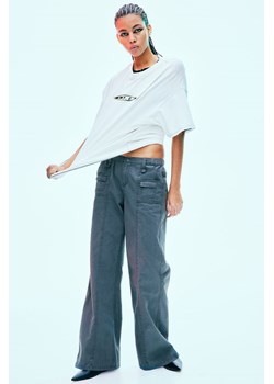 H & M - Płócienne spodnie cargo - Szary ze sklepu H&M w kategorii Spodnie damskie - zdjęcie 169800984