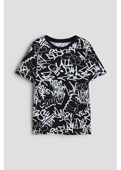 H & M - Bawełniany T-shirt z nadrukiem - Czarny ze sklepu H&M w kategorii T-shirty chłopięce - zdjęcie 169801002