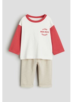 H & M - Bawełniany komplet 2-częściowy - Czerwony ze sklepu H&M w kategorii Komplety niemowlęce - zdjęcie 169801101