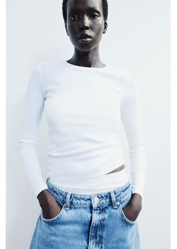 H & M - Bawełniany top w prążki - Biały ze sklepu H&M w kategorii Bluzki damskie - zdjęcie 169801161