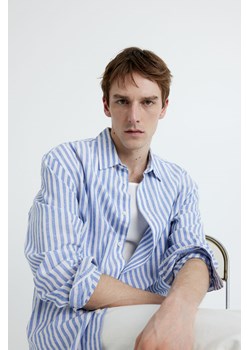 H & M - Koszula z lnem Relaxed Fit - Niebieski ze sklepu H&M w kategorii Koszule damskie - zdjęcie 169801184