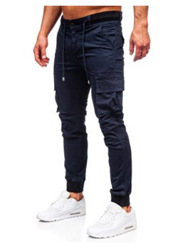 Granatowe spodnie joggery bojówki męskie Denley MP0208BS ze sklepu Denley w kategorii Spodnie męskie - zdjęcie 169802244