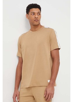 Tommy Hilfiger t-shirt bawełniany męski kolor beżowy gładki UM0UM03005 ze sklepu ANSWEAR.com w kategorii T-shirty męskie - zdjęcie 169802411