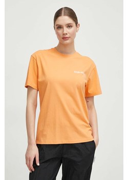 Napapijri t-shirt bawełniany damski kolor pomarańczowy ze sklepu ANSWEAR.com w kategorii Bluzki damskie - zdjęcie 169802981