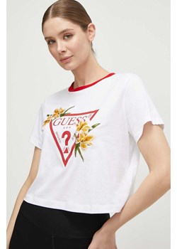 Guess t-shirt ZOEY damski kolor biały V4GI02 K46D1 ze sklepu ANSWEAR.com w kategorii Bluzki damskie - zdjęcie 169802994