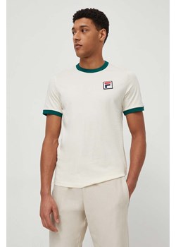 Fila t-shirt bawełniany męski kolor beżowy wzorzysty ze sklepu ANSWEAR.com w kategorii T-shirty męskie - zdjęcie 169803043