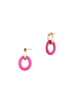 Kolczyki łańcuszkowe z różową emalią Holiday ze sklepu Picky Pica w kategorii Kolczyki - zdjęcie 169803514