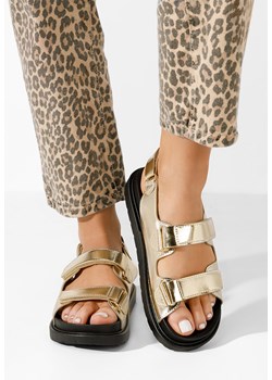 Złote sandały damskie Briane ze sklepu Zapatos w kategorii Sandały damskie - zdjęcie 169804224