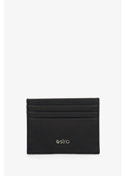Estro: Mały czarny portfel męski na dokumenty ze skóry naturalnej ze sklepu Estro w kategorii Portfele męskie - zdjęcie 169806550