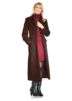 Heine Wełniany płaszcz w kolorze brązowym ze sklepu Limango Polska w kategorii Płaszcze damskie - zdjęcie 169810832