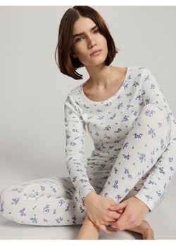 Reserved - Dwuczęściowa piżama w kwiaty - złamana biel ze sklepu Reserved w kategorii Piżamy damskie - zdjęcie 169814092
