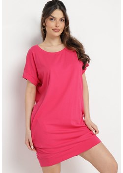 Różowa Pudełkowa Sukienka T-shirtowa o Krótkim Kroju Orlella ze sklepu Born2be Odzież w kategorii Sukienki - zdjęcie 169815421
