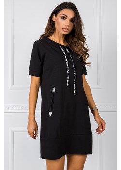 RUE PARIS Czarna sukienka damska Carmen ze sklepu 5.10.15 w kategorii Sukienki - zdjęcie 169816151