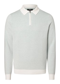 Nils Sundström Męski sweter Mężczyźni Bawełna biały wypukły wzór tkaniny ze sklepu vangraaf w kategorii Swetry męskie - zdjęcie 169816681