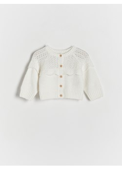 Reserved - Kardigan z domieszką wełny - złamana biel ze sklepu Reserved w kategorii Bluzy i swetry - zdjęcie 169817112