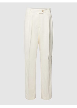 Spodnie lniane zapinane na guzik i zamek błyskawiczny model ‘ELEVATED’ ze sklepu Peek&Cloppenburg  w kategorii Spodnie damskie - zdjęcie 169818881