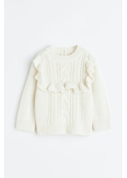 H & M - Sweter z falbanką - Biały ze sklepu H&M w kategorii Bluzy i swetry - zdjęcie 169819210