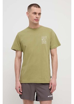 Jack Wolfskin t-shirt Jack Tent męski kolor zielony z nadrukiem 1809791 ze sklepu ANSWEAR.com w kategorii T-shirty męskie - zdjęcie 169821804