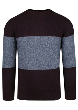 Męski Sweter z Dzianiny Bawełnianej - Colosseo - Melanż Bordo i Niebieski SWALTCLSOmelanzniebU ze sklepu JegoSzafa.pl w kategorii Swetry męskie - zdjęcie 169823763