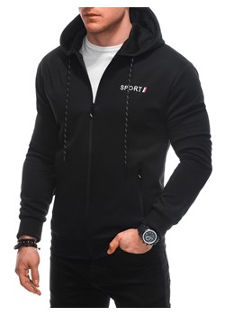 Bluza męska z kapturem 1655B - czarna ze sklepu Edoti w kategorii Bluzy męskie - zdjęcie 169823953