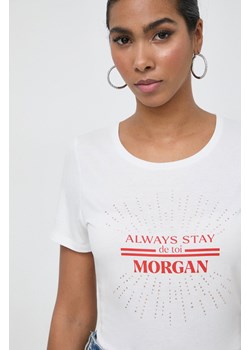 Morgan t-shirt damski kolor biały ze sklepu ANSWEAR.com w kategorii Bluzki damskie - zdjęcie 169826062