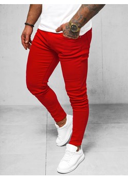Spodnie jeansowe męskie czerwone OZONEE O/E7887R ze sklepu ozonee.pl w kategorii Jeansy męskie - zdjęcie 169829732