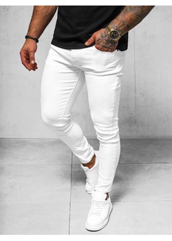 Spodnie jeansowe męskie białe OZONEE O/E7887W ze sklepu ozonee.pl w kategorii Jeansy męskie - zdjęcie 169829744
