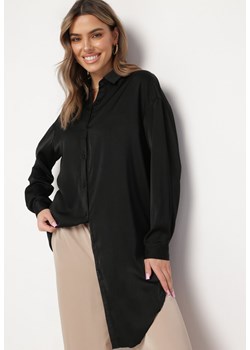 Czarna Koszula na Guziki o Przedłużonym Kroju Alephio ze sklepu Born2be Odzież w kategorii Koszule damskie - zdjęcie 169830282