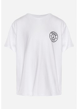 Biała Bawełniana Koszulka z Krótkim Rękawem i Nadrukiem Xoriana ze sklepu Born2be Odzież w kategorii Bluzki dziewczęce - zdjęcie 169830721