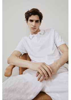 H & M - Top polo z bawełny Slim Fit - Biały ze sklepu H&M w kategorii T-shirty męskie - zdjęcie 169833964