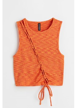 H & M - Top z wycięciem i sznurowaniem - Pomarańczowy ze sklepu H&M w kategorii Bluzki damskie - zdjęcie 169834140