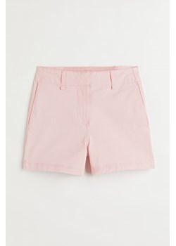 H & M - Szorty z bawełnianego diagonalu - Różowy ze sklepu H&M w kategorii Szorty - zdjęcie 169834173
