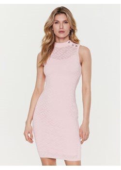 Guess Sukienka dzianinowa Paula W3GK62 Z36O0 Różowy Slim Fit ze sklepu MODIVO w kategorii Sukienki - zdjęcie 169834624