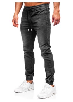 Czarne spodnie jeansowe joggery męskie Denley MP0275N ze sklepu Denley w kategorii Jeansy męskie - zdjęcie 169835620