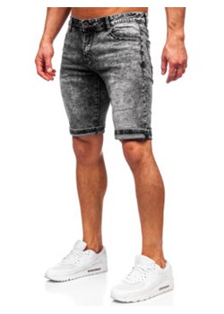 Czarne krótkie spodenki jeansowe męskie Denley TF188 ze sklepu Denley w kategorii Spodenki męskie - zdjęcie 169835630