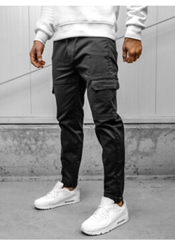 Czarne spodnie materiałowe joggery bojówki męskie Denley S201A ze sklepu Denley w kategorii Spodnie męskie - zdjęcie 169835640