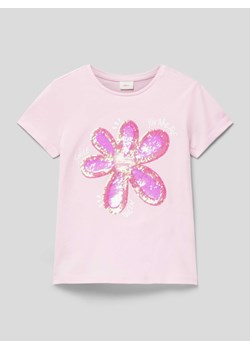 T-shirt z cekinowym obszyciem ze sklepu Peek&Cloppenburg  w kategorii Bluzki dziewczęce - zdjęcie 169838234