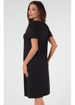 Koszula damska na krótki rękaw czarna Puntini, Kolor czarny-wzór, Rozmiar S, Italian Fashion ze sklepu Primodo w kategorii Koszule nocne - zdjęcie 169840342