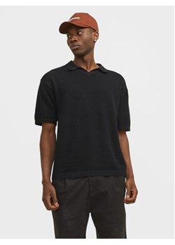 Jack&Jones Polo Linen 12252748 Czarny Regular Fit ze sklepu MODIVO w kategorii T-shirty męskie - zdjęcie 169842692