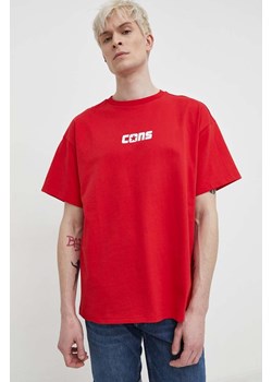 Converse t-shirt bawełniany męski kolor czerwony z nadrukiem ze sklepu ANSWEAR.com w kategorii T-shirty męskie - zdjęcie 169844610