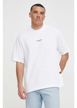 G-Star Raw t-shirt bawełniany męski kolor biały z aplikacją ze sklepu ANSWEAR.com w kategorii T-shirty męskie - zdjęcie 169844650