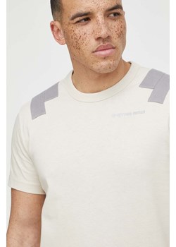 G-Star Raw t-shirt bawełniany męski kolor beżowy gładki ze sklepu ANSWEAR.com w kategorii T-shirty męskie - zdjęcie 169844664
