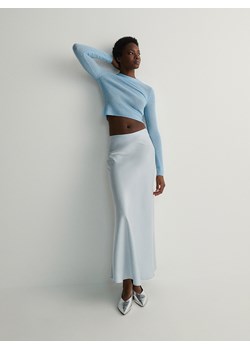 Reserved - Satynowa spódnica z wiskozy - jasnoniebieski ze sklepu Reserved w kategorii Spódnice - zdjęcie 169844882