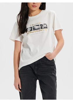 Sinsay - Koszulka z nadrukiem - kremowy ze sklepu Sinsay w kategorii Bluzki damskie - zdjęcie 169845334