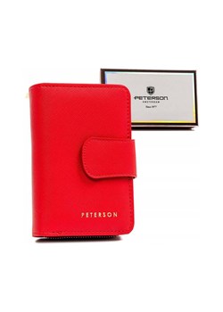 Pionowy portfel damski czerwony ze skóry ekologicznej - Peterson ze sklepu 5.10.15 w kategorii Portfele damskie - zdjęcie 169845513