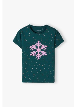 Bawełniana koszulka dla dziewczynki z nadrukiem ze sklepu 5.10.15 w kategorii Bluzki dziewczęce - zdjęcie 169845721